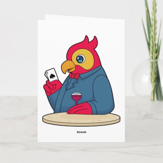 Papegaai op Poker met Pokerkaarten Kaart (Achterkant)