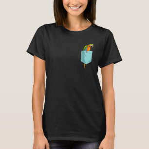 Papegaai op zak papegaai meisje papegaai t-shirt