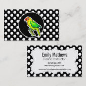 Papegaai op zwarte en witte stippen visitekaartje (Voorkant / Achterkant)