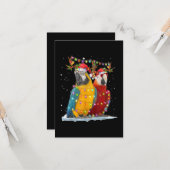 Papegaai Rendier Kerst Licht Kerst Ornamenten Kaart (Voorkant / Achterkant in situ)