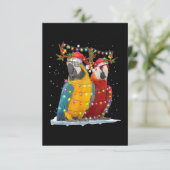 Papegaai Rendier Kerstlicht Kerstballen Kaart (Staand voorkant)