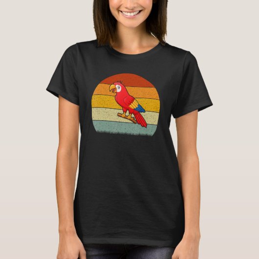 Papegaai Retro Stijl T-shirt (Voorkant)