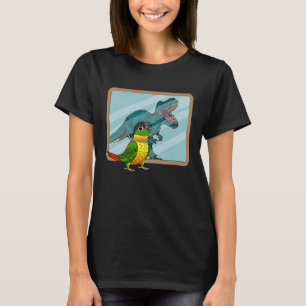 Papegaai & Rex Reflectie I Geelzijdige Groene Wang T-shirt