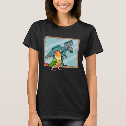 Papegaai & Rex Reflectie I Groene Wang Ananas Co T-shirt (Voorkant)