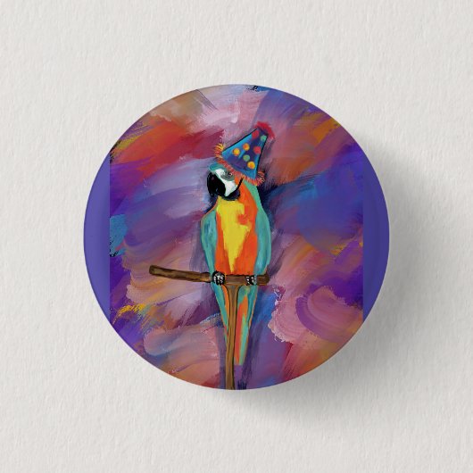 PAPEGAAI RONDE BUTTON 3,2 CM (Voorkant)
