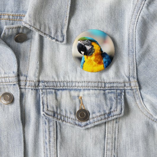 papegaai ronde button 5,7 cm (In situ)