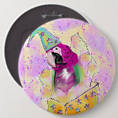 Papegaai Ronde Button 6,0 Cm (Voorkant /achterkant)