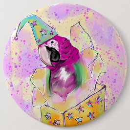 Papegaai Ronde Button 6,0 Cm