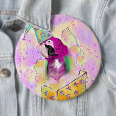 Papegaai Ronde Button 6,0 Cm (In situ)