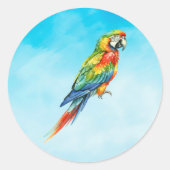 Papegaai Ronde Sticker (Voorkant)