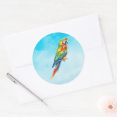 Papegaai Ronde Sticker (Envelop)