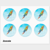 Papegaai Ronde Sticker (Vel)