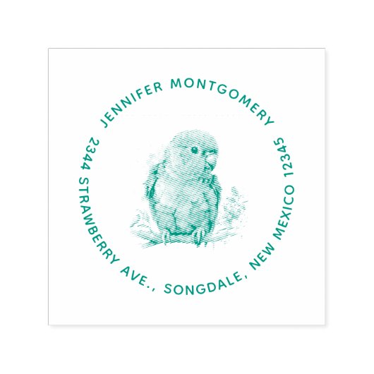 Papegaai - Schattige Baby Bird Adres Zelfinktende Stempel (Design)