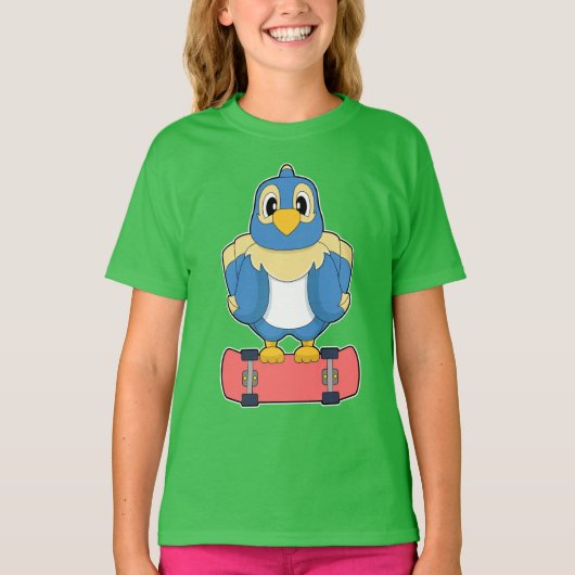 Papegaai Skater Skateboard T-shirt (Voorkant)