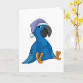 Papegaai slaapt met nachtmuts kaart (Gele Bloem)