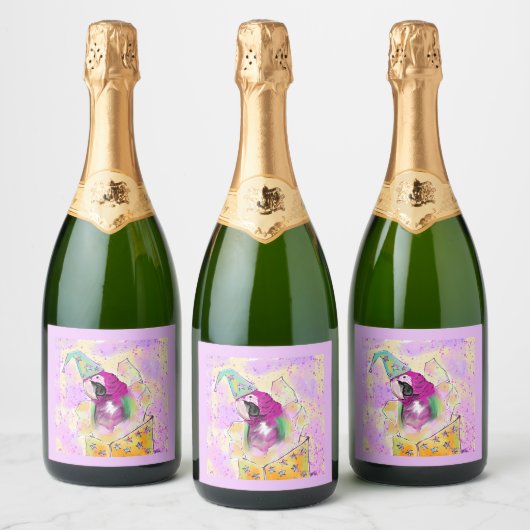 Papegaai Sparkling Wijnetiket (Flessen)