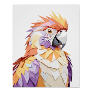 Papegaai speels Schattig leuk dier kleurrijk vroli Perfect Poster