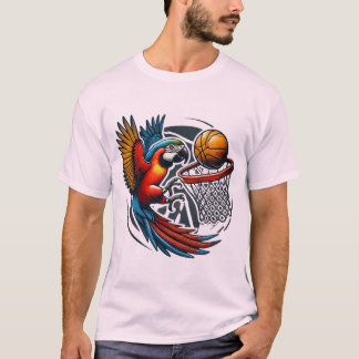 Papegaai spelen basketbal hobby sport vogels t-shirt