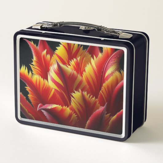 Papegaai Tulp Bloemen Rood en Geel (Achterkant)