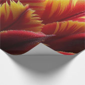 Papegaai Tulp Bloemen Rood en Geel Cadeaupapier (Hoek)