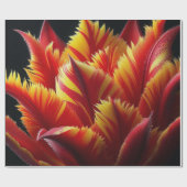 Papegaai Tulp Bloemen Rood en Geel Cadeaupapier (Vlak)