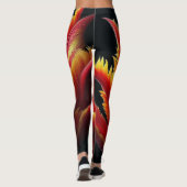 Papegaai Tulp Bloemen Rood en Geel Leggings (Achterkant)