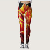 Papegaai Tulp Bloemen Rood en Geel Leggings (Voorkant)