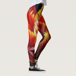 Papegaai Tulp Bloemen Rood en Geel Leggings