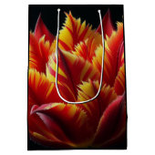 Papegaai Tulp Bloemen Rood en Geel Medium Cadeauzakje (Achterkant)