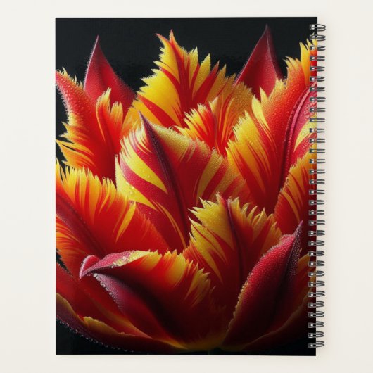 Papegaai Tulp Bloemen Rood en Geel Planner (Achterkant)