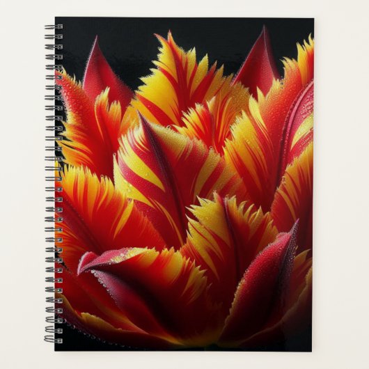 Papegaai Tulp Bloemen Rood en Geel Planner (Voorkant)