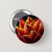 Papegaai Tulp Bloemen Rood en Geel Ronde Button 5,7 Cm (Voorkant /achterkant)