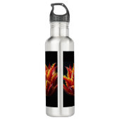 Papegaai Tulp Bloemen Rood en Geel Waterfles (Achterkant)