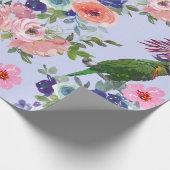 Papegaai tussen de bloemen cadeaupapier (Hoek)
