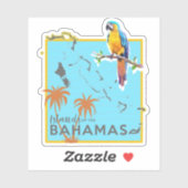Papegaai Vakantiekaart Bahama's Sticker Cruise (Vel)