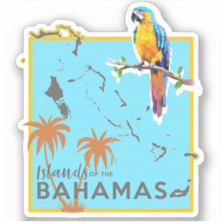 Papegaai Vakantiekaart Bahama's Sticker Cruise