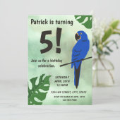 Papegaai Verjaardag uitnodiging (Staand voorkant)