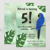 Papegaai Verjaardag uitnodiging (Voorkant / Achterkant)