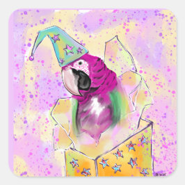Papegaai Vierkante Sticker