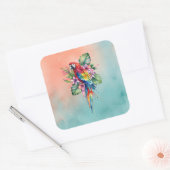 Papegaai Vierkante Sticker (Envelop)