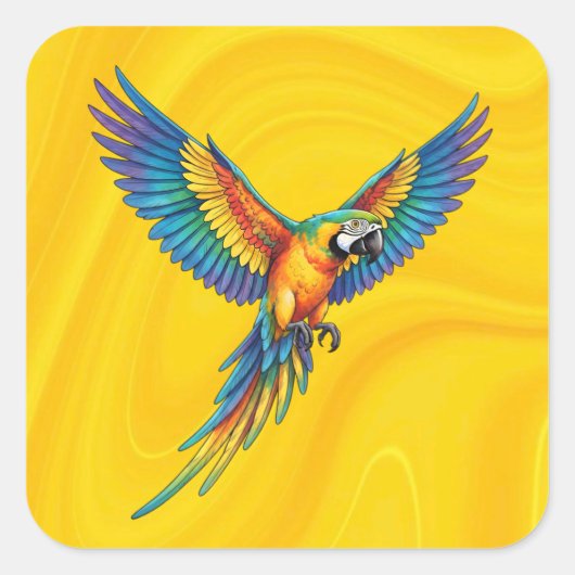Papegaai Vierkante Sticker (Voorkant)