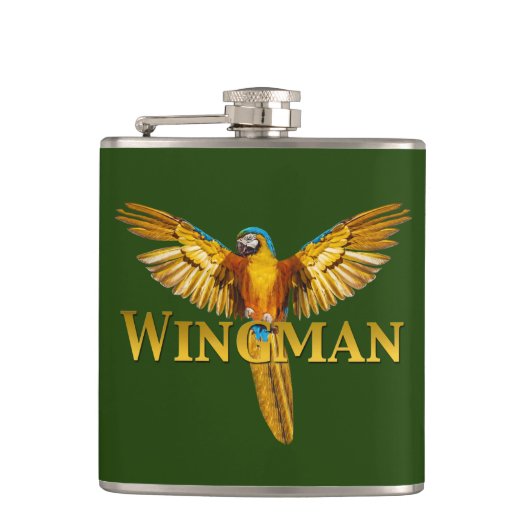 Papegaai Vleugelman Heupfles (Voorkant)