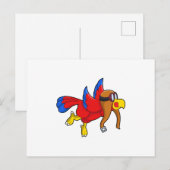 Papegaai vliegt als piloot briefkaart (Voorkant / Achterkant)