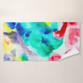 papegaai, vogel Abstracte Waterverf gr Badhanddoek (Badhanddoek)