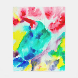 papegaai, vogel Abstracte Waterverf gr Fleece Deken