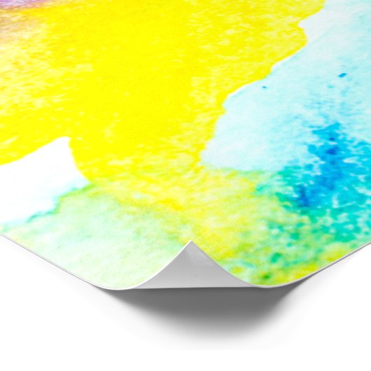 papegaai, vogel Abstracte Waterverf gr Poster (Hoek)