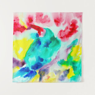 papegaai, vogel Abstracte Waterverf gr Wandkleed