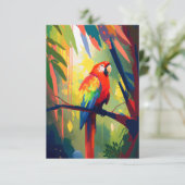Papegaai Vogel Dier Portret Schilderen Wildlife Gr Bedankkaart (Staand voorkant)