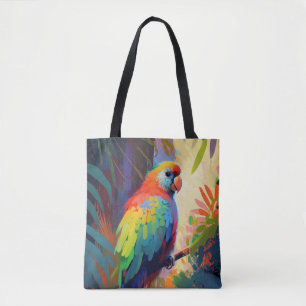 Papegaai Vogel Dier Portret Schilderen Wildlife Gr Tote Bag