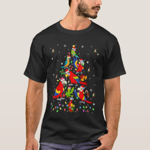 Papegaai Vogel Kerstboom Licht Tropische Ara Pa T-shirt